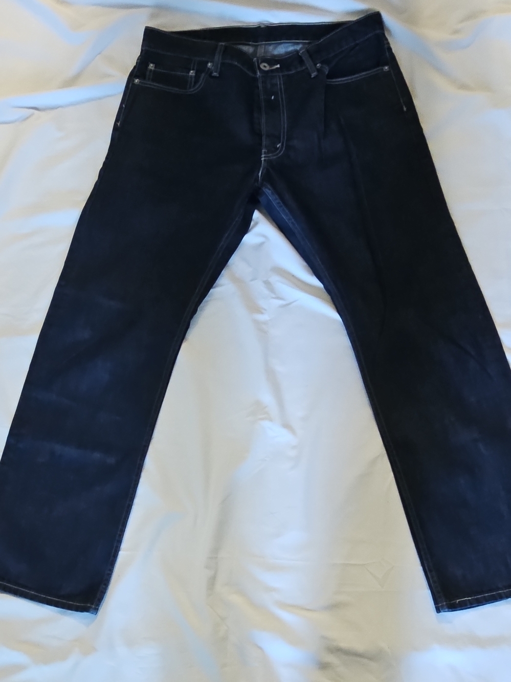 Levi's Brown Leather Patch Dark Blue Denim Jeans